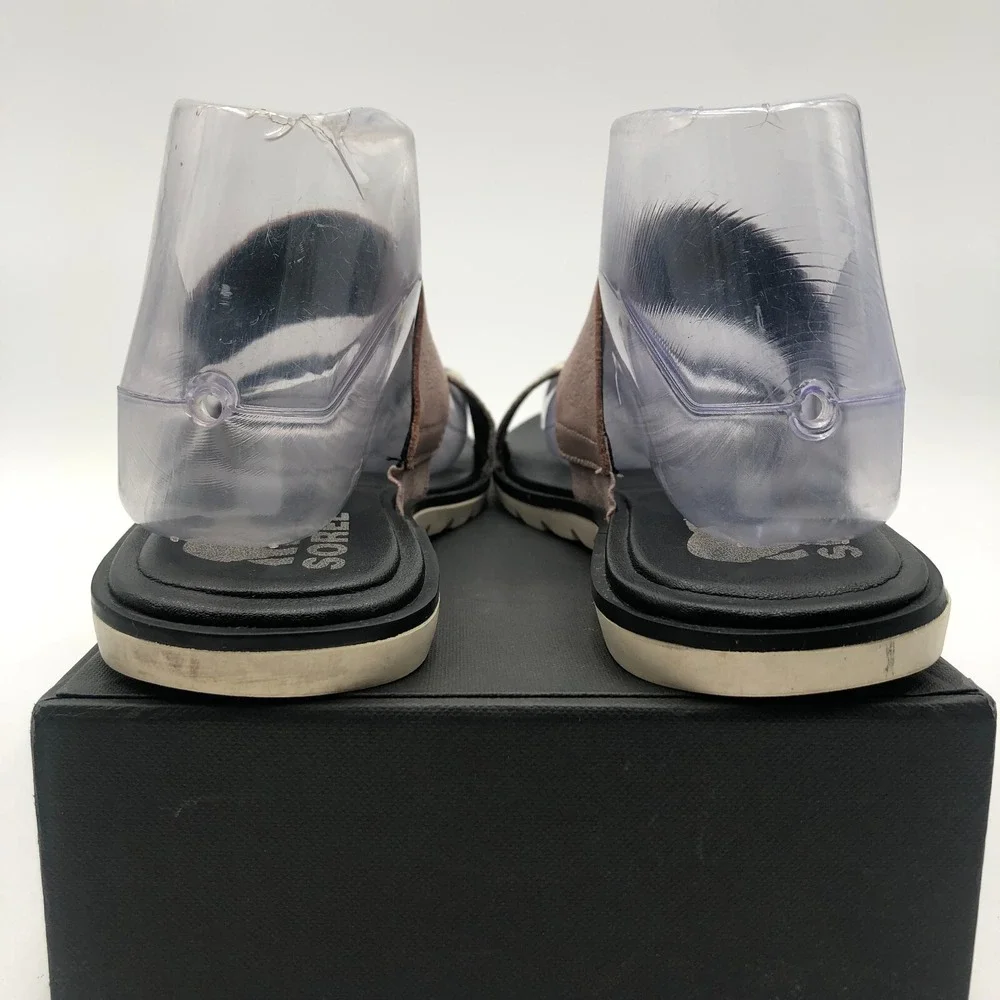 Sorel Ella II Slide Sandals‎ Women's 8 Mauve Pink Leather Slip On Comfort Shoes